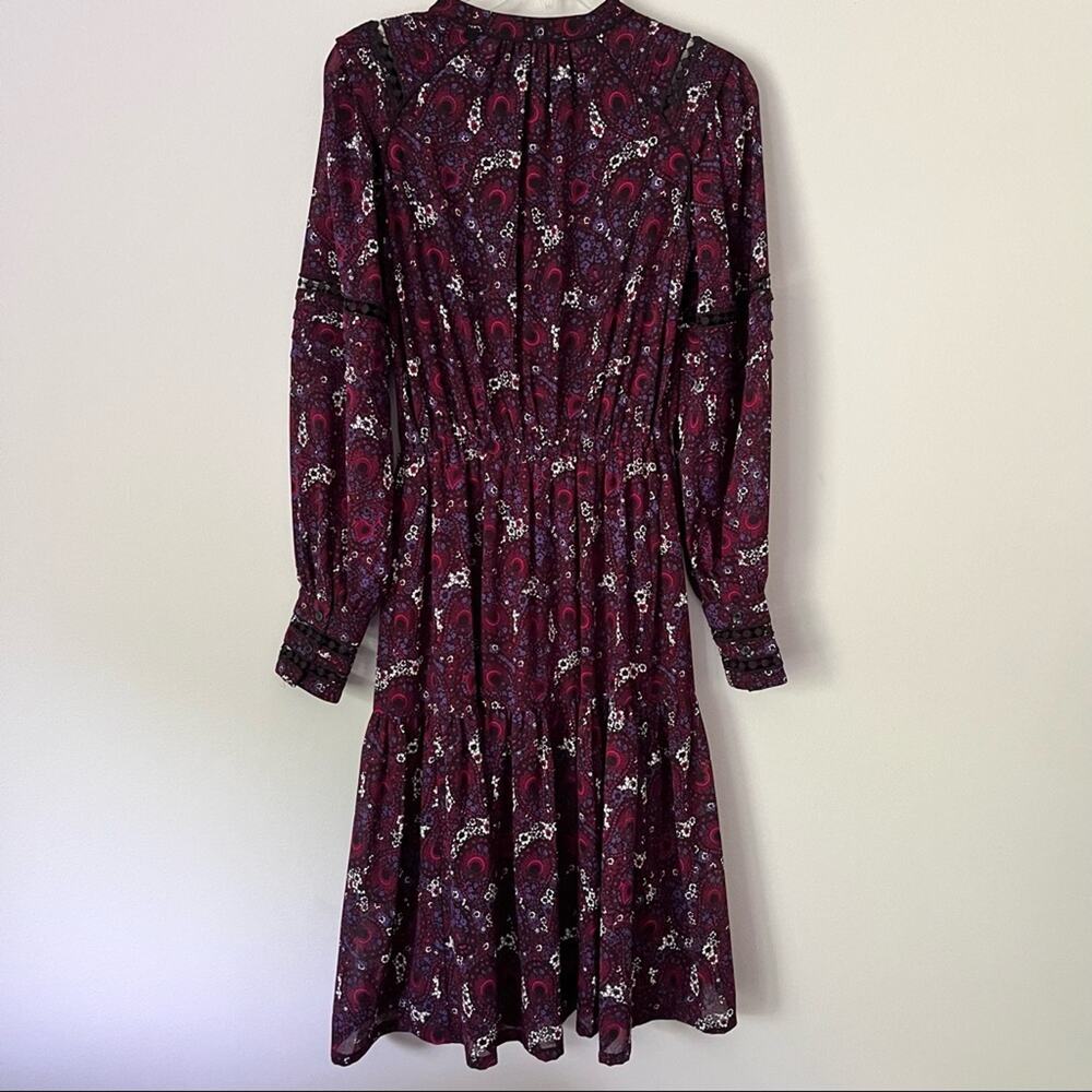 Michael Kors Burgundy Paisley Dress Size 2 - Work or Night Out - Picture 9 of 14